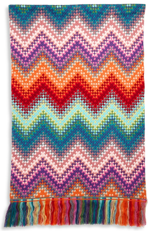 colorful zig zag patterned throw blanket
