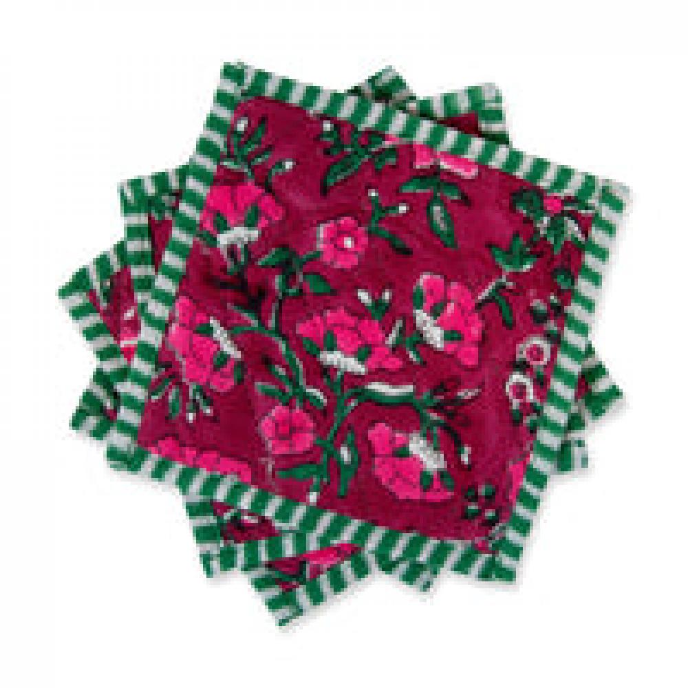 pink floral cloth coasters